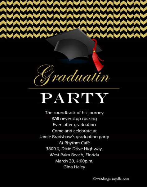 graduation party invite wording